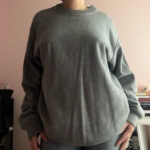 Oversized Grey Crewneck Sweater Tek Gear